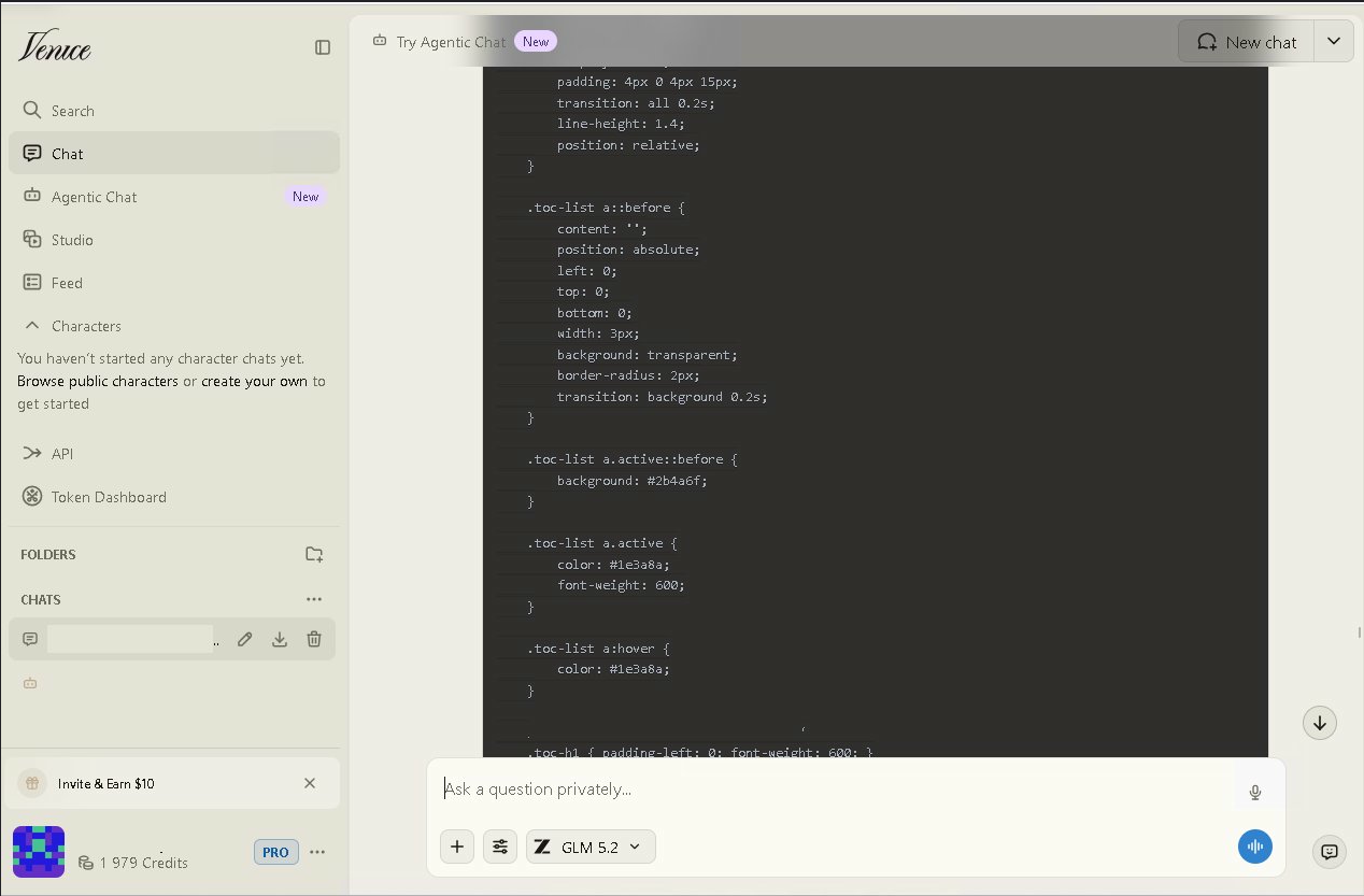 Venice.ai web interface chatbot