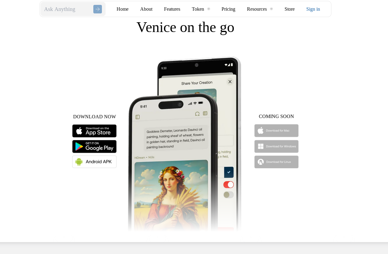 Venice.ai app for Android and iOS